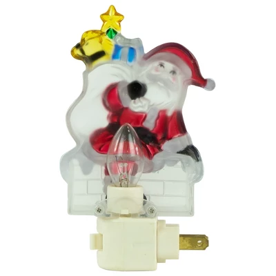 Northlight 6.25" Santa In Chimney Frosted Christmas Night Light 5 Northlight 6.25" Santa In Chimney Frosted Christmas Night Light - Image 5