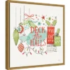 16" X 16" Deck The Halls Christmas Holly By Janelle Penner Framed Canvas Wall Art - Amanti Art