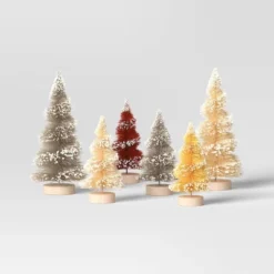 10pc Battery Operated Ceramic Christmas Village Set With Bottle Brush Trees - Wondershop™ White/Tan -Christmas Decorations GUEST a4b83105 129d 49b9 9b5c 9b8e80173d6b