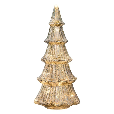 Faux Pre-Lit LED Mercury Glass Christmas Tree Decorative Holiday Scene Props Silver - Haute Décor 1 Faux Pre-Lit LED Mercury Glass Christmas Tree Decorative Holiday Scene Props Silver - Haute Décor