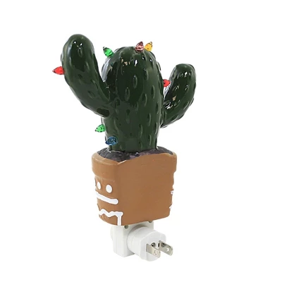 Transpac Christmas Cactus Night Light - 1 Night Light 7.25 Inches - Lights Plant Tree - - Dolomite - Green 1 Transpac Christmas Cactus Night Light - 1 Night Light 7.25 Inches - Lights Plant Tree - - Dolomite - Green