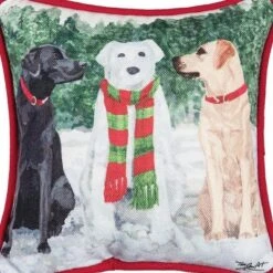 C&F Home 8" X 8" Snow Labs Petite Christmas Holiday Printed Throw Pillow