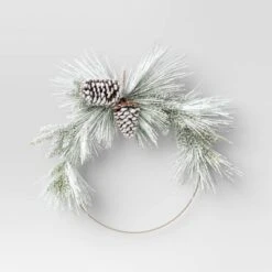 22" Pre-lit Flocked Mixed Pine With Glittered Pinecones Gold Hoop Artificial Christmas Wreath Warm White Lights - Wondershop™ 5 22" Pre-lit Flocked Mixed Pine With Glittered Pinecones Gold Hoop Artificial Christmas Wreath Warm White Lights - Wondershop™ -Christmas Decorations GUEST ac2ba340 9955 430b b003 856e440300a7