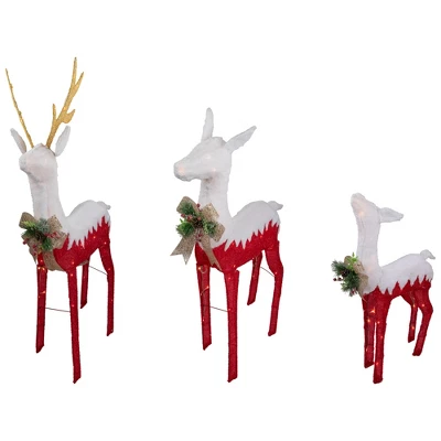 Northlight Set Of 3 Lighted Red Reindeer Family Outdoor Christmas Decoration 3 Northlight Set Of 3 Lighted Red Reindeer Family Outdoor Christmas Decoration - Image 3