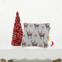 C&F Home 20" X 20" Deer Scarf Christmas Holiday Knitted Throw Pillow 8 C&F Home 20" X 20" Deer Scarf Christmas Holiday Knitted Throw Pillow -Christmas Decorations GUEST b045eb56 bbae 4fa1 bd61 c20d86920f3e