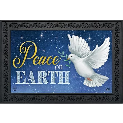 Briarwood Lane Peace On Earth Dove Christmas Doormat Olive Branch Indoor Outdoor 30" X 18" 1 Briarwood Lane Peace On Earth Dove Christmas Doormat Olive Branch Indoor Outdoor 30" X 18"