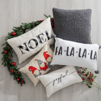 12"x20" Oversize Christmas Elves Applique Embroidered Lumbar Throw Pillow Ivory - Evergrace 5 12"x20" Oversize Christmas Elves Applique Embroidered Lumbar Throw Pillow Ivory - Evergrace - Image 5