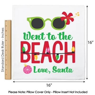 Big Dot Of Happiness Tropical Christmas - Beach Santa Holiday Party Home Decorative Canvas Cushion Case - Throw Pillow Cover - 16 X 16 Inches 4 Big Dot Of Happiness Tropical Christmas - Beach Santa Holiday Party Home Decorative Canvas Cushion Case - Throw Pillow Cover - 16 X 16 Inches - Image 4