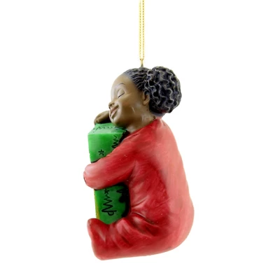 Holiday Ornament First Christmas Girl - One Ornament 3.0 Inches - Package Sleeping - 19172 - Polyresin - Green 2 Holiday Ornament First Christmas Girl - One Ornament 3.0 Inches - Package Sleeping - 19172 - Polyresin - Green - Image 2