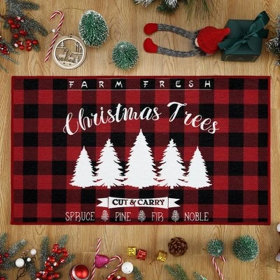Trinity Plaid White Christmas Tree Non-Slip Decorative Doormat, 17" X 29" 7 Trinity Plaid White Christmas Tree Non-Slip Decorative Doormat, 17" X 29" - Image 7
