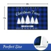 Trinity Plaid White Christmas Tree Non-Slip Decorative Doormat, 17" X 29"