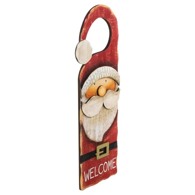 Northlight 14" Santa Claus "Welcome" Christmas Door Knob Hanger 1 Northlight 14" Santa Claus "Welcome" Christmas Door Knob Hanger