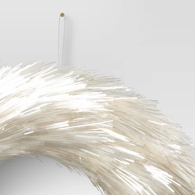 17" Shimmering Tinsel Christmas Decorative Wreath White - Wondershop™ 2 17" Shimmering Tinsel Christmas Decorative Wreath White - Wondershop™ - Image 2