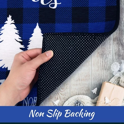 Trinity Plaid White Christmas Tree Non-Slip Decorative Doormat, 17" X 29" 2 Trinity Plaid White Christmas Tree Non-Slip Decorative Doormat, 17" X 29" - Image 2