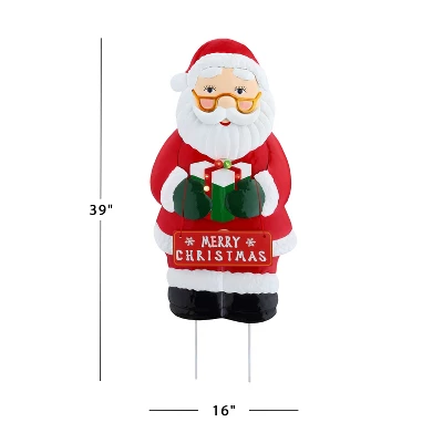 Mr. Christmas Illuminated Outdoor Metal Sign Christmas Decoration- Santa 2 Mr. Christmas Illuminated Outdoor Metal Sign Christmas Decoration- Santa - Image 2