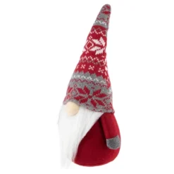 Northlight 12" Red And Gray Standing Gnome With Nordic Hat Christmas Decoration -Christmas Decorations GUEST bcf935db aff3 4b33 909e 5960ee77a047