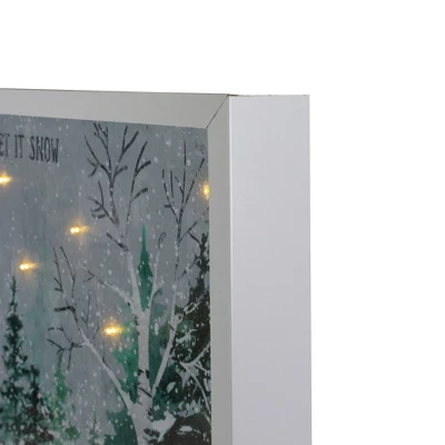 Northlight LED Lighted Let It Snow Winter Forest Christmas Canvas Wall Art 10" X 10" 3 Northlight LED Lighted Let It Snow Winter Forest Christmas Canvas Wall Art 10" X 10" - Image 3