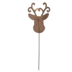 Home & Garden Candy Cane Reindeer Yard Stake - One Christmas Yard Decor 42.5 Inches - Christmas - C20113 - Metal - Brown