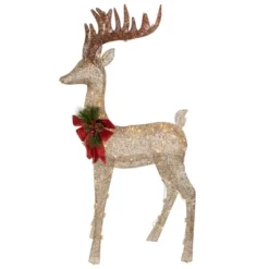 Northlight 48" Pre-Lit LED Champagne Deer Outdoor Christmas Decoration -Christmas Decorations GUEST bdf9b2d3 6b8a 47ad a7f7 0151cfc171c4