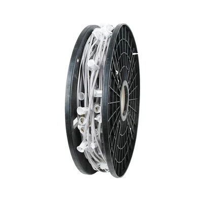 Novelty Lights 250 Feet C9/E17 Intermediate Base Christmas Bulk Spool, Vintage Holiday Hanging Light String, SPT-1 18 Gauge White Wire 2 Novelty Lights 250 Feet C9/E17 Intermediate Base Christmas Bulk Spool, Vintage Holiday Hanging Light String, SPT-1 18 Gauge White Wire - Image 2