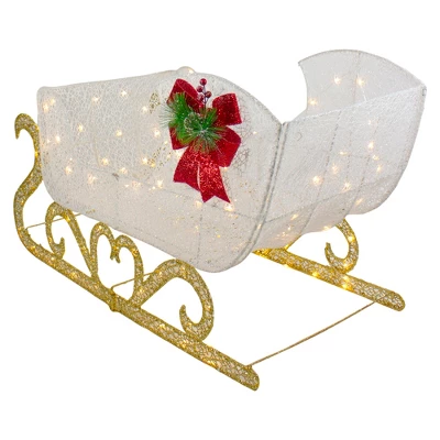 Northlight 48" LED Lighted Glitter Reindeer With Sleigh Outdoor Christmas Decoration 6 Northlight 48" LED Lighted Glitter Reindeer With Sleigh Outdoor Christmas Decoration - Image 6