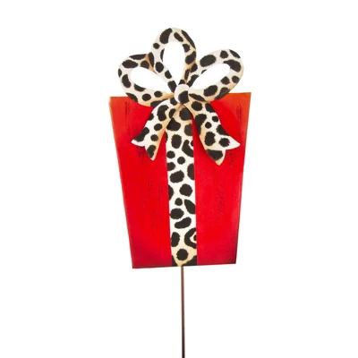 Round Top Collection Leopard Packages - 2 Yard Decorations With Stakes 32.50 Inches - Christmas Wrapped Gifts - C21053 - Metal - Red 1 Round Top Collection Leopard Packages - 2 Yard Decorations With Stakes 32.50 Inches - Christmas Wrapped Gifts - C21053 - Metal - Red