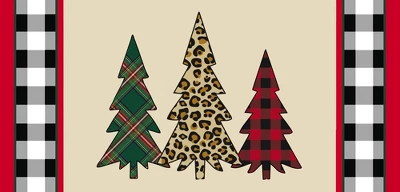 Evergreen Mixed Print Christmas Trees Sassafras Indoor Outdoor Switch Doormat 1'10"x10" Brown 2 Evergreen Mixed Print Christmas Trees Sassafras Indoor Outdoor Switch Doormat 1'10"x10" Brown - Image 2
