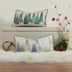 14"x26" Oversized Modern Christmas Trees With Pearls And Embroidery Lumbar Throw Pillow - Edie@Home 13 14"x26" Oversized Modern Christmas Trees With Pearls And Embroidery Lumbar Throw Pillow - Edie@Home -Christmas Decorations GUEST c6cba4d8 a1d3 42ba a766 fad2dd46c9cc