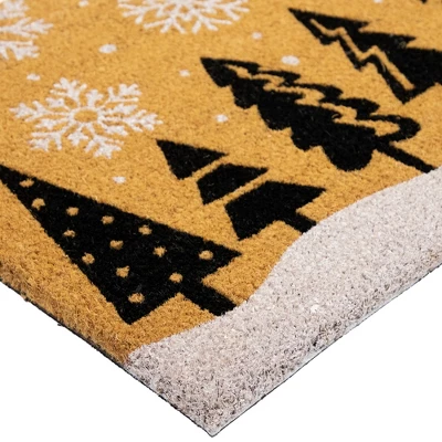 Northlight Trees And Snowflakes Natural Coir Christmas Outdoor Doormat 18" X 30" 4 Northlight Trees And Snowflakes Natural Coir Christmas Outdoor Doormat 18" X 30" - Image 4
