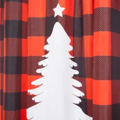 Juvale Red Buffalo Plaid Merry Christmas Tree Bath Shower Curtain Set Polyester With 12 Hooks For Bathroom Decor 70"x71" -Christmas Decorations GUEST cbbcb449 8ffb 4e1c 8517 5ddb2d7c8687