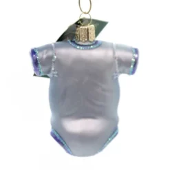 Old World Christmas Blue Baby Onesie - One Glass Ornament 3.25 Inches - Infants Dress - 32339 - Glass - Blue