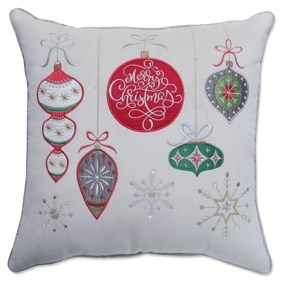 16.5"x16.5" Indoor Christmas 'Velvet Ornaments' Multi Square Throw Pillow Cover - Pillow Perfect 3 16.5"x16.5" Indoor Christmas 'Velvet Ornaments' Multi Square Throw Pillow Cover - Pillow Perfect - Image 3