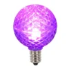 Vickerman Club Pack Of 25 LED G40 Purple Faceted Replacement Christmas Light Bulbs