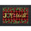 Joy To The World Christmas Doormat Checkered Berries 30" X 18" Briarwood Lane