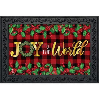 Joy To The World Christmas Doormat Checkered Berries 30" X 18" Briarwood Lane 1 Joy To The World Christmas Doormat Checkered Berries 30" X 18" Briarwood Lane