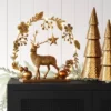 15" Battery Operated Lit Deer And Foliage Christmas Decorative Sculpture - Wondershop™ Gold