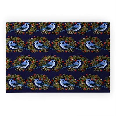 Joy Laforme Christmas Blue Jay Wreaths Welcome Mat - Society6 6 Joy Laforme Christmas Blue Jay Wreaths Welcome Mat - Society6 - Image 6