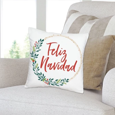 Big Dot Of Happiness Feliz Navidad - Holiday And Spanish Christmas Party Home Decorative Canvas Cushion Case - Throw Pillow Cover - 16 X 16 Inches 1 Big Dot Of Happiness Feliz Navidad - Holiday And Spanish Christmas Party Home Decorative Canvas Cushion Case - Throw Pillow Cover - 16 X 16 Inches