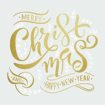 Merry Christmas Quote Peel And Stick Giant Wall Decal With Metallic Ink Gold - RoomMates 2 Merry Christmas Quote Peel And Stick Giant Wall Decal With Metallic Ink Gold - RoomMates - Image 2