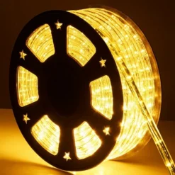 Costway 100' 2 Wire LED Rope Light Christmas Decorative Party In/Outdoor 110V Warm White -Christmas Decorations GUEST d99bfda7 b174 44a1 8dea 8465f82d0bad