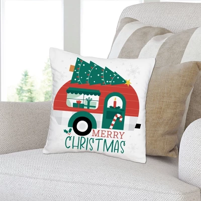 Big Dot Of Happiness Camper Christmas - Red And Green Holiday Party Home Decorative Canvas Cushion Case - Throw Pillow Cover - 16 X 16 Inches 1 Big Dot Of Happiness Camper Christmas - Red And Green Holiday Party Home Decorative Canvas Cushion Case - Throw Pillow Cover - 16 X 16 Inches