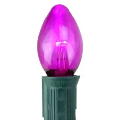 HUB Pack 25 Commercial Transparent Purple 3-LED C7 Replacement Christmas Light Bulbs