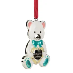 Northlight 3" Pastel Silver Plated Bear Baby's First Christmas Ornament With European Crystals 5 Northlight 3" Pastel Silver Plated Bear Baby's First Christmas Ornament With European Crystals -Christmas Decorations GUEST e0102bfe cb80 4f81 9e43 a43f24ef94fe