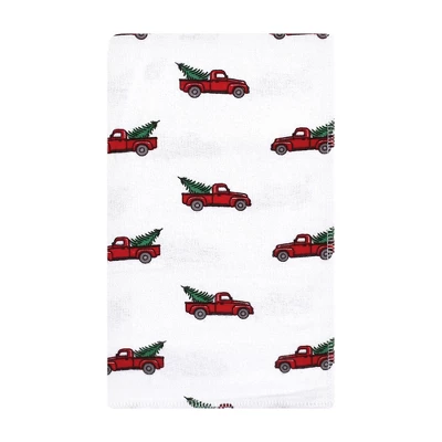 Hudson Baby Infant Boy Cotton Flannel Burp Cloths, Christmas Tree Truck, One Size 2 Hudson Baby Infant Boy Cotton Flannel Burp Cloths, Christmas Tree Truck, One Size - Image 2