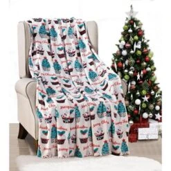 Noble House Christmas Festive And Cheery Holiday Super Soft Ultra Comfy Microplush Throw Blanket 50"x60" -Christmas Decorations GUEST e64e9e71 372c 4efc ab80 c0d79befed33