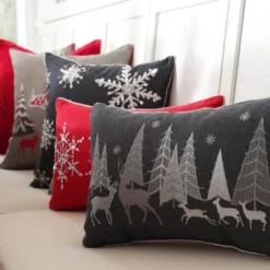 11.5"x18.5" Indoor Christmas Forest Scene Rectangular Throw Pillow - Pillow Perfect -Christmas Decorations GUEST e6ed46c3 e45d 42ee 95c1 4688ab07b961