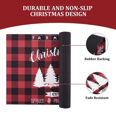 Trinity Plaid White Christmas Tree Non-Slip Decorative Doormat 3 Trinity Plaid White Christmas Tree Non-Slip Decorative Doormat - Image 3
