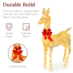 Best Choice Products 2-Piece Lighted Christmas Deer Set Outdoor Yard Decoration With 210 LED Lights, Stakes -Christmas Decorations GUEST ea8012d1 17e4 4324 a336 7af5352e6cd3
