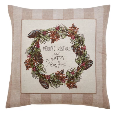 Saro Lifestyle Merry Christmas And Happy New Year Decorative Pillow Cover 3 Saro Lifestyle Merry Christmas And Happy New Year Decorative Pillow Cover - Image 3