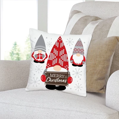 Big Dot Of Happiness Christmas Gnomes - Holiday Party Home Decorative Canvas Cushion Case - Throw Pillow Cover - 16 X 16 Inches 1 Big Dot Of Happiness Christmas Gnomes - Holiday Party Home Decorative Canvas Cushion Case - Throw Pillow Cover - 16 X 16 Inches